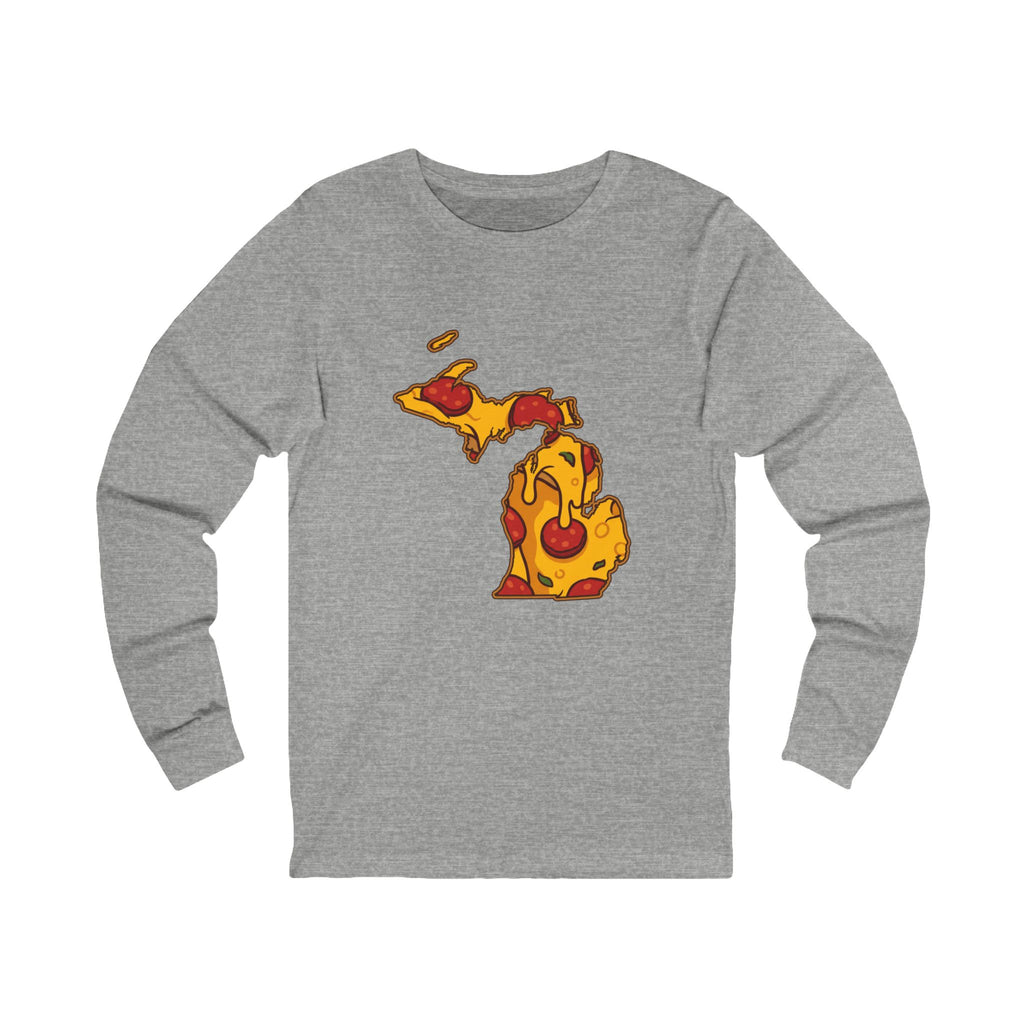 Michigan Pizza Map Long Sleeve Tee