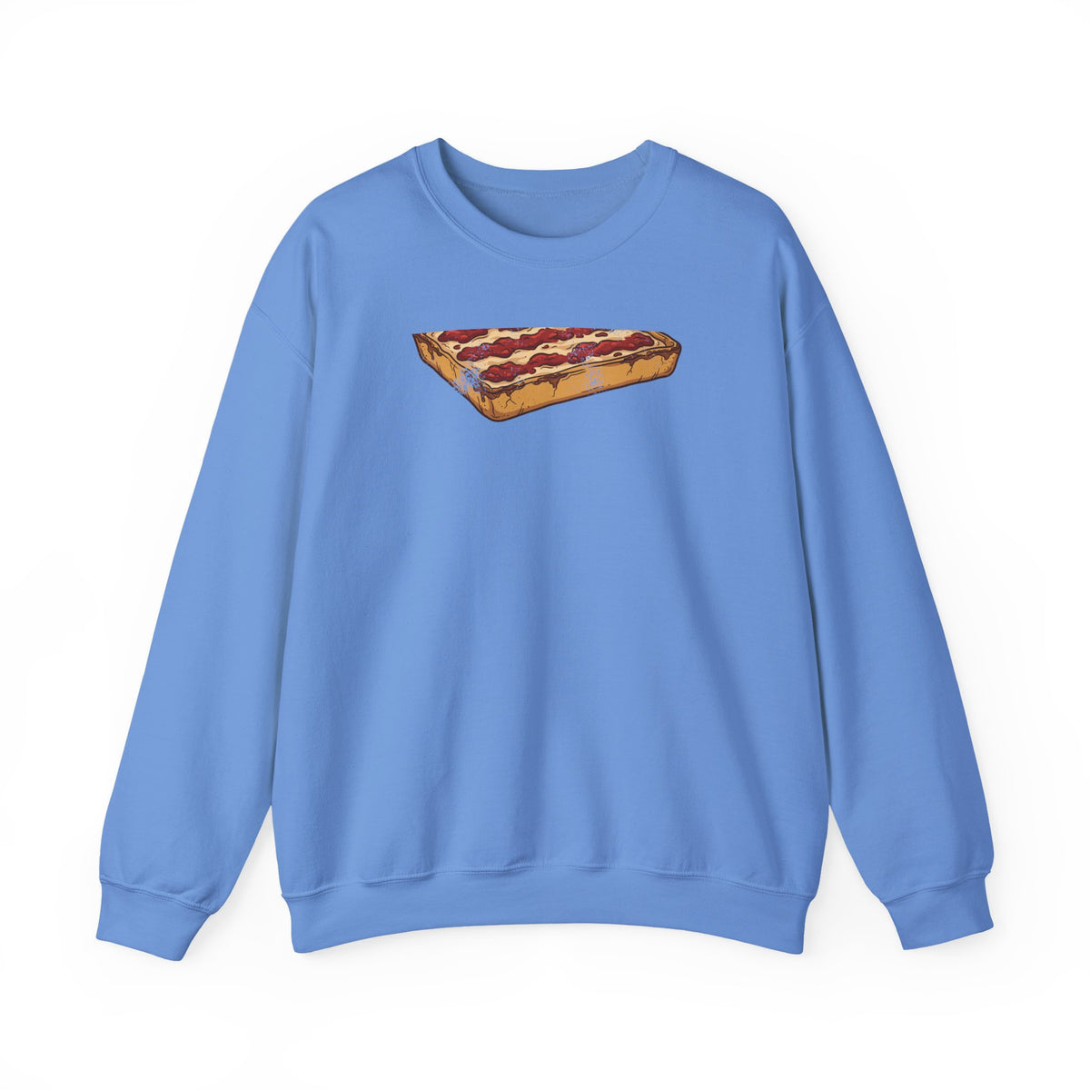 Detroit Style Pizza Retro Food Illustration Crewneck Sweatshirt
