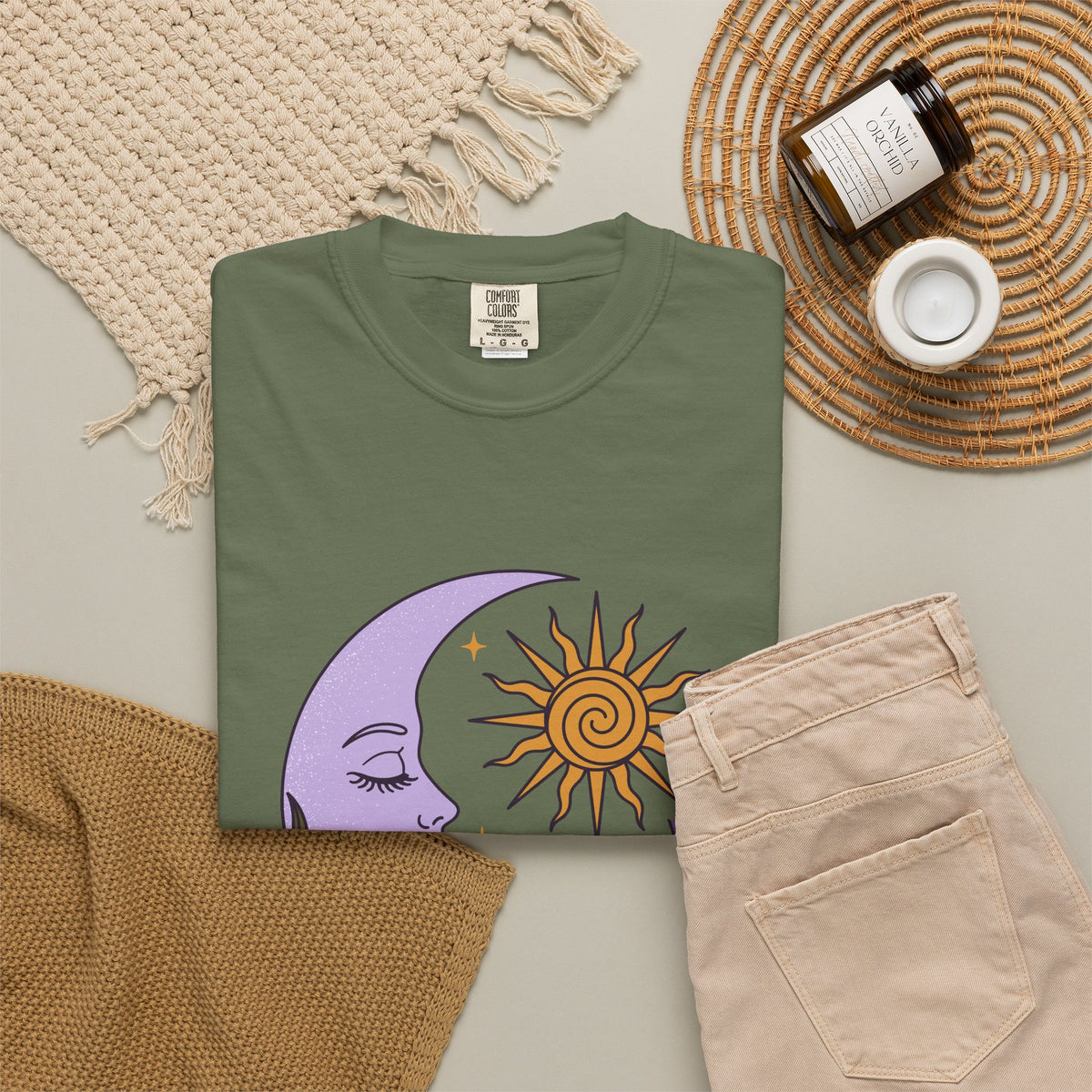 Thistle Moon Celestial Sun and Stars T-Shirt