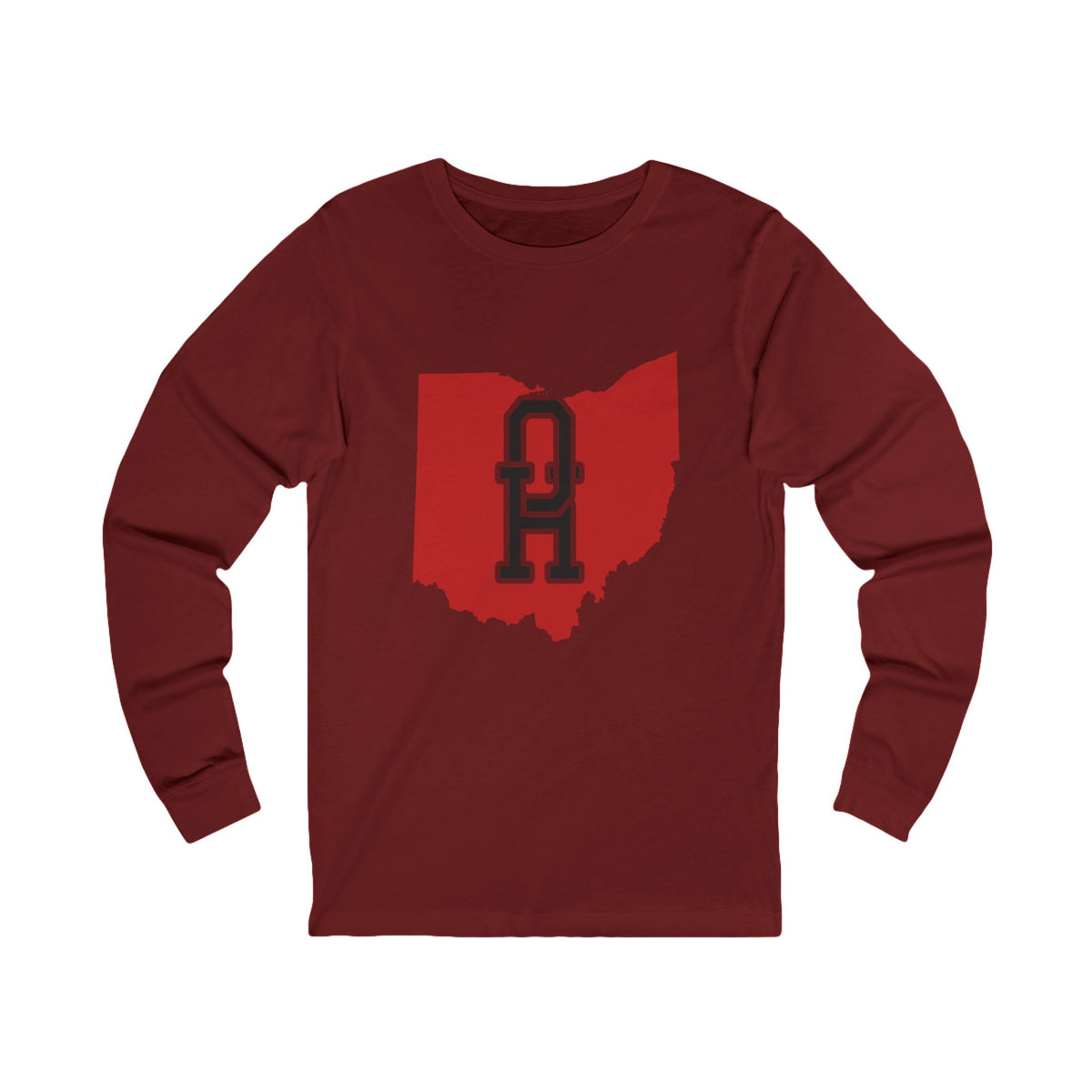 Ohio Varsity Monogram Map Long Sleeve Tee