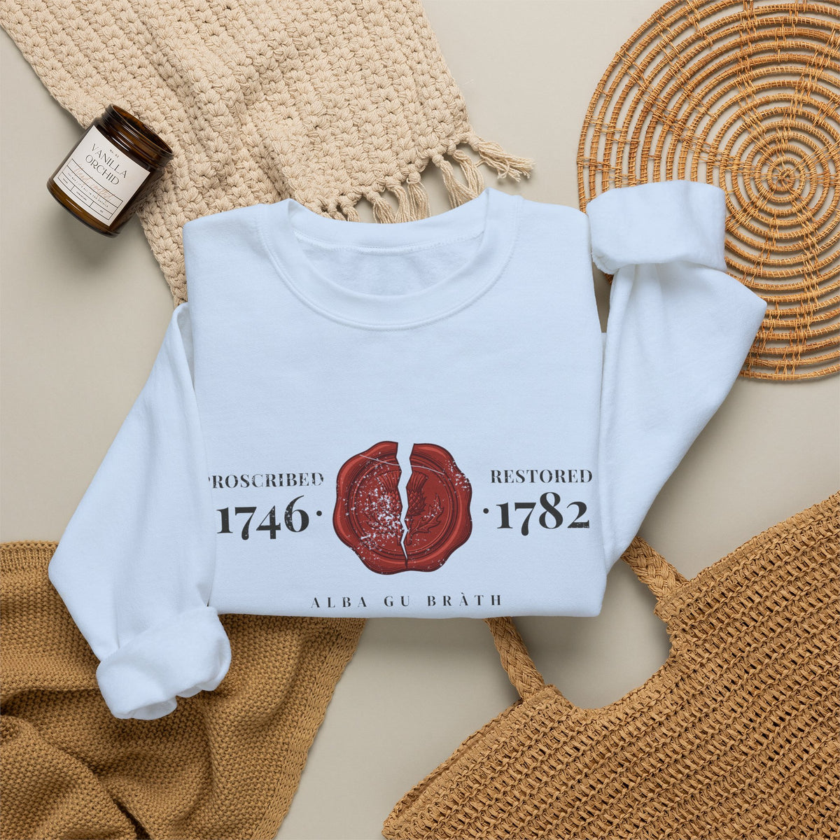 Proscribed 1746 Restored 1782 Alba Gu Bràth Thistle Seal Crewneck Sweatshirt