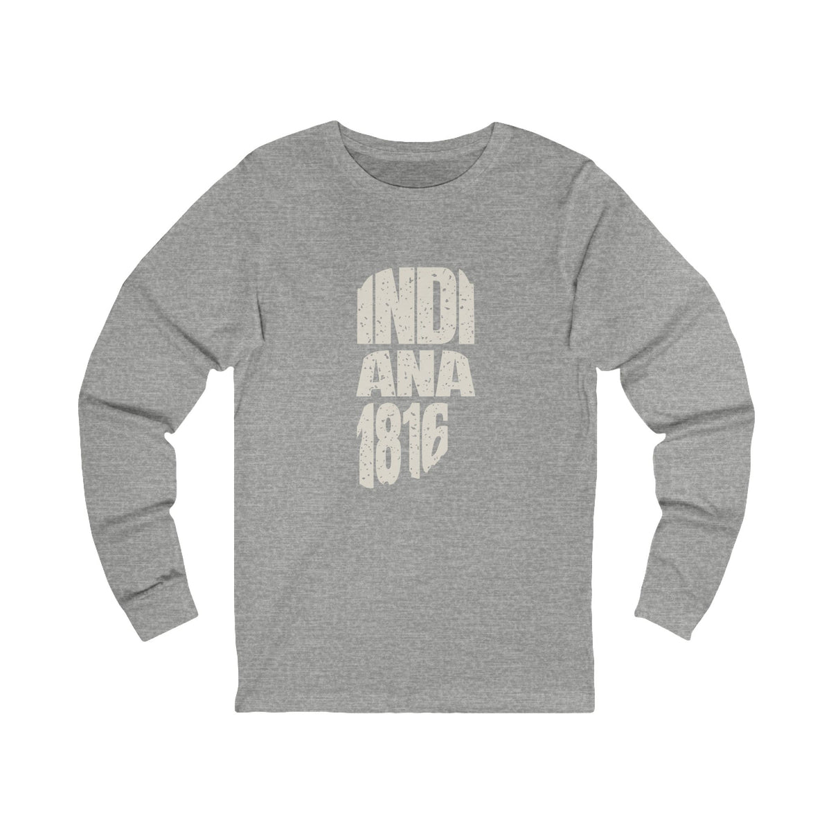 Indiana Vintage Letters Map Long Sleeve Tee