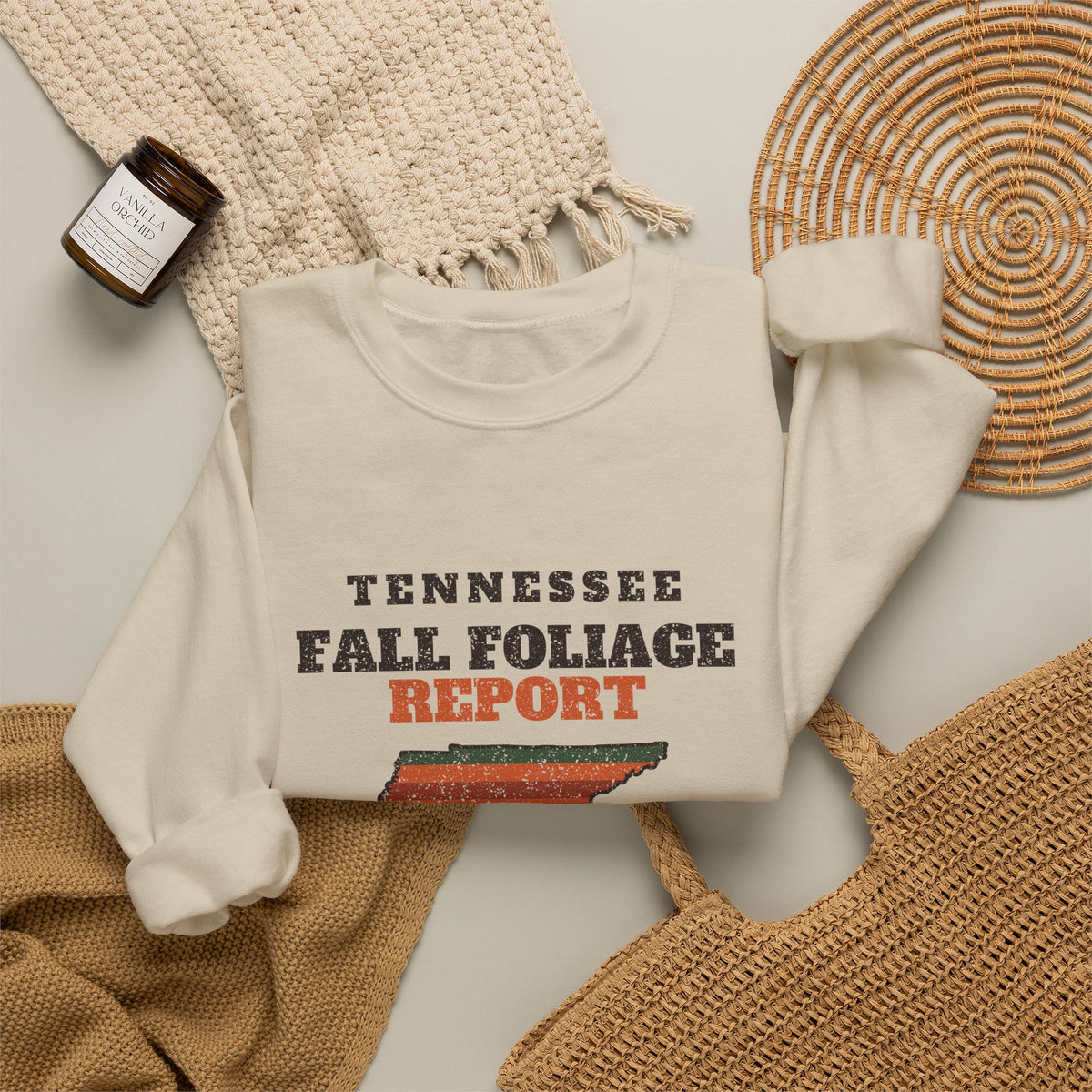 Tennessee Fall Foliage Report Map Crewneck Sweatshirt
