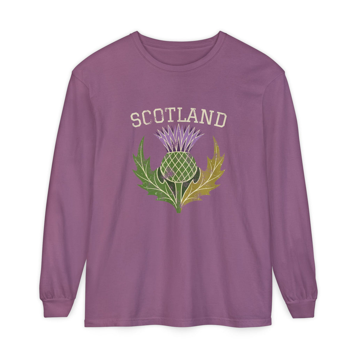 Scotland Thistle Vintage Emblem Long Sleeve Tee
