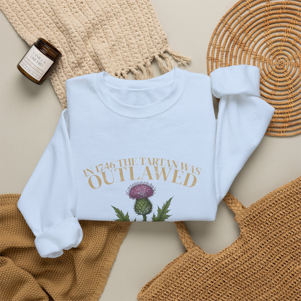In 1746 the Tartan Was Outlawed Scottish Thistle Crewneck Sweatshirt