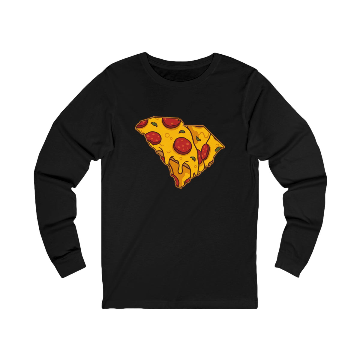South Carolina Pizza Map Long Sleeve Tee