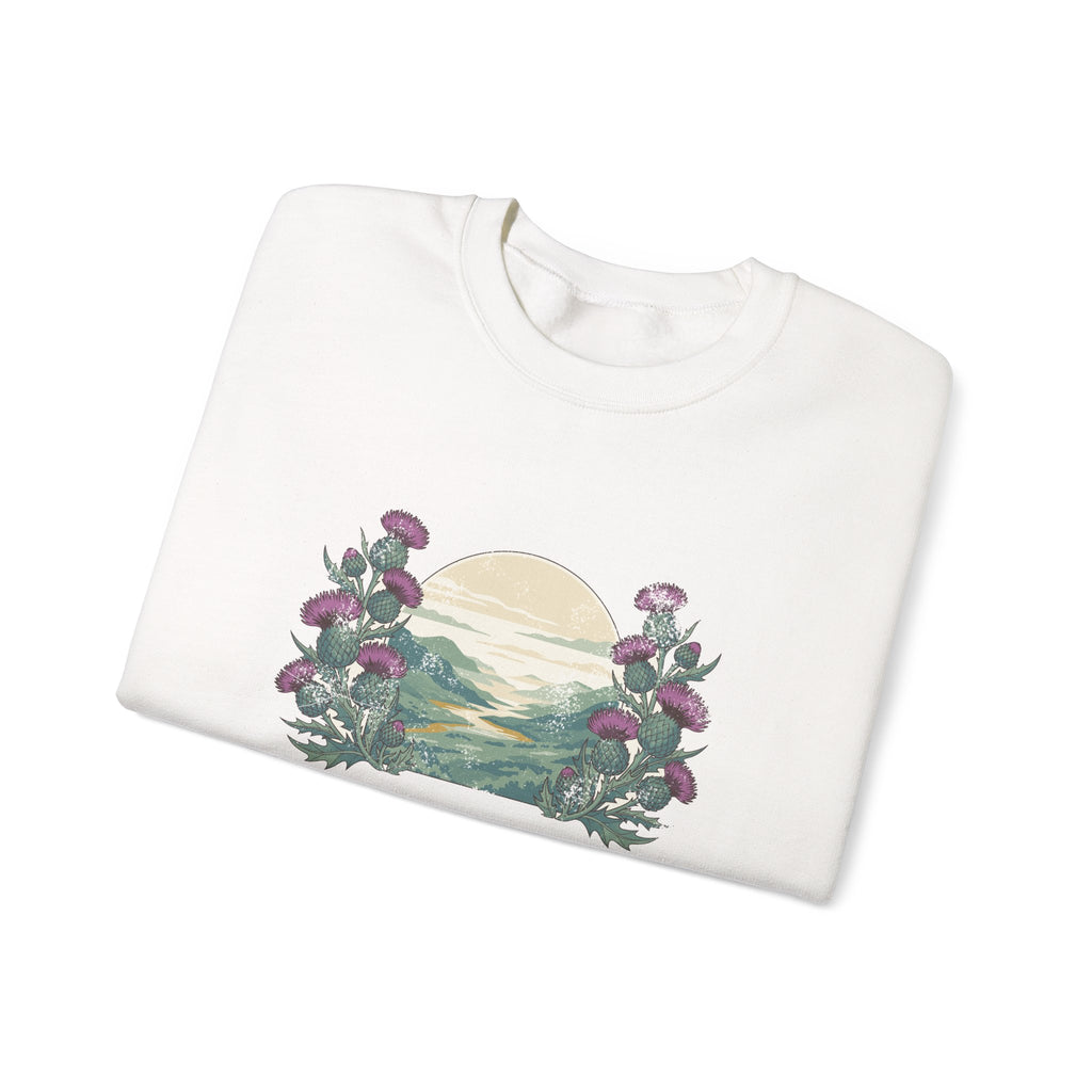 Just a Girl Who Loves Scotland Thistles Highland Glen Crewneck Sweatshirt