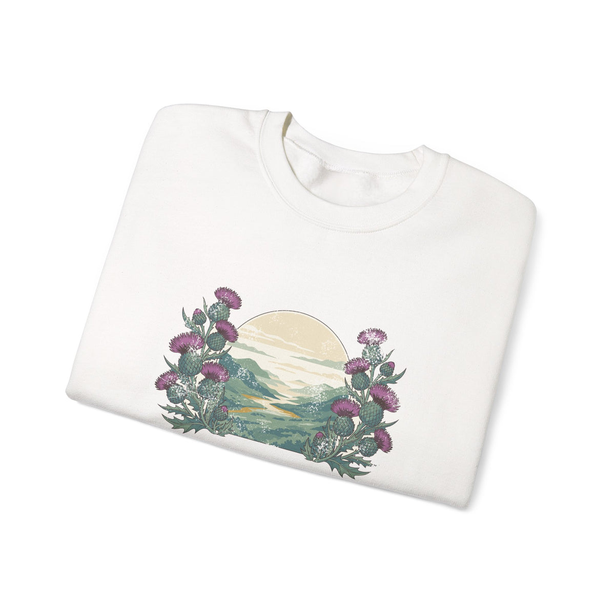 Just a Girl Who Loves Scotland Thistles Highland Glen Crewneck Sweatshirt