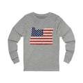 Oregon American Flag Map Long Sleeve Tee