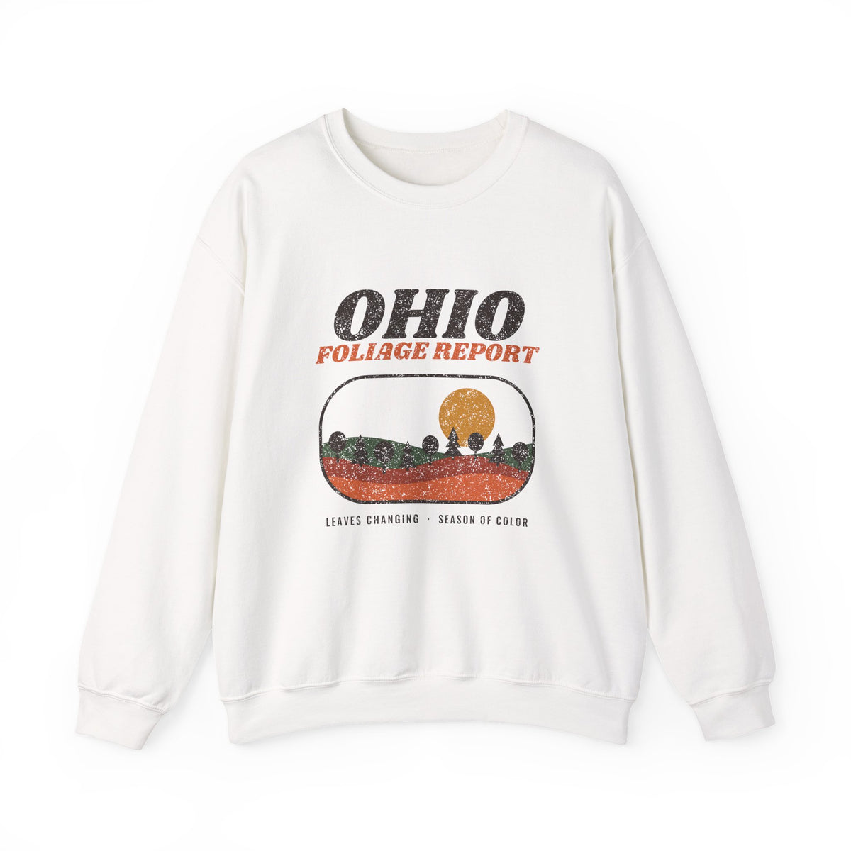 Ohio Foliage Report Retro Landscape Crewneck Sweatshirt