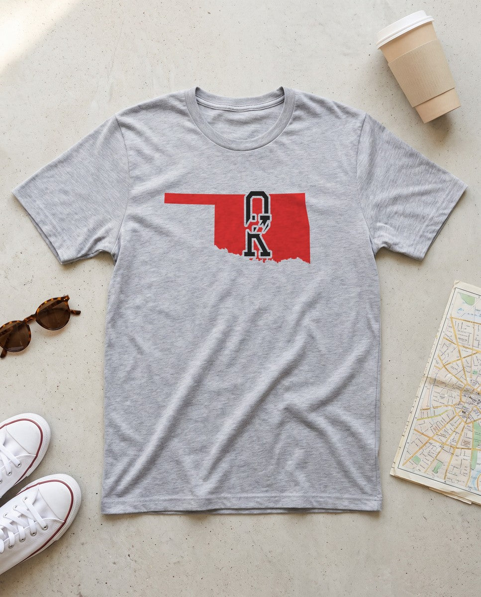 Oklahoma Varsity Monogram Map T-Shirt (photo)
