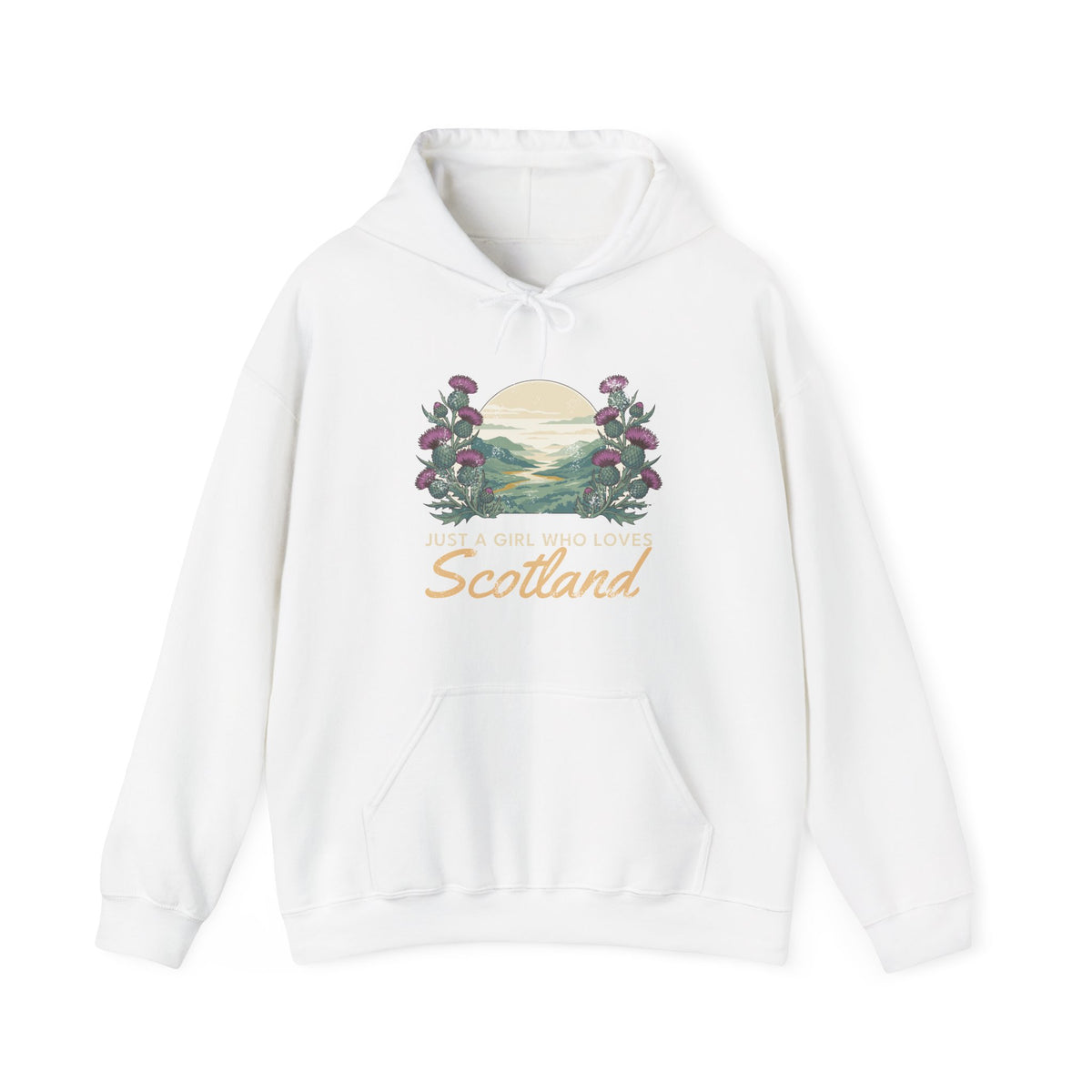 Just a Girl Who Loves Scotland Thistles Highland Glen Hoodie