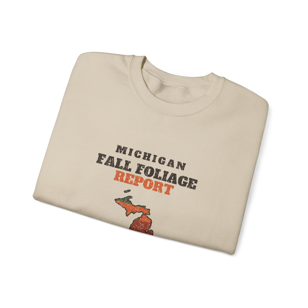 Michigan Fall Foliage Report Map Crewneck Sweatshirt