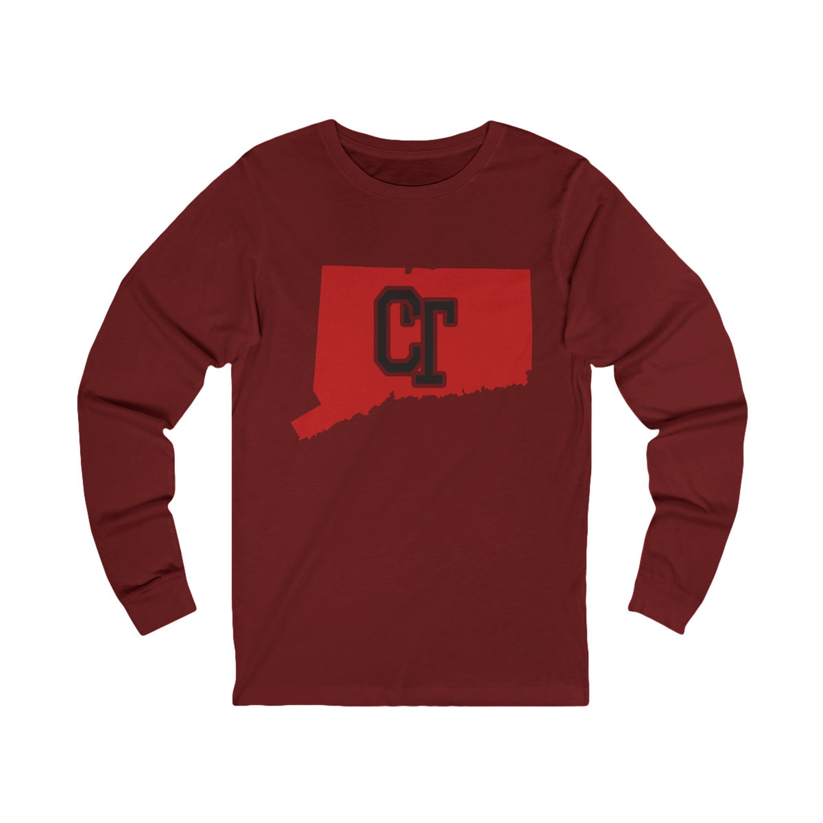 Connecticut Varsity Monogram Map Long Sleeve Tee