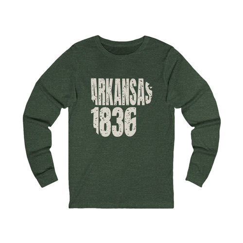 Arkansas Vintage Letters Map Long Sleeve Tee