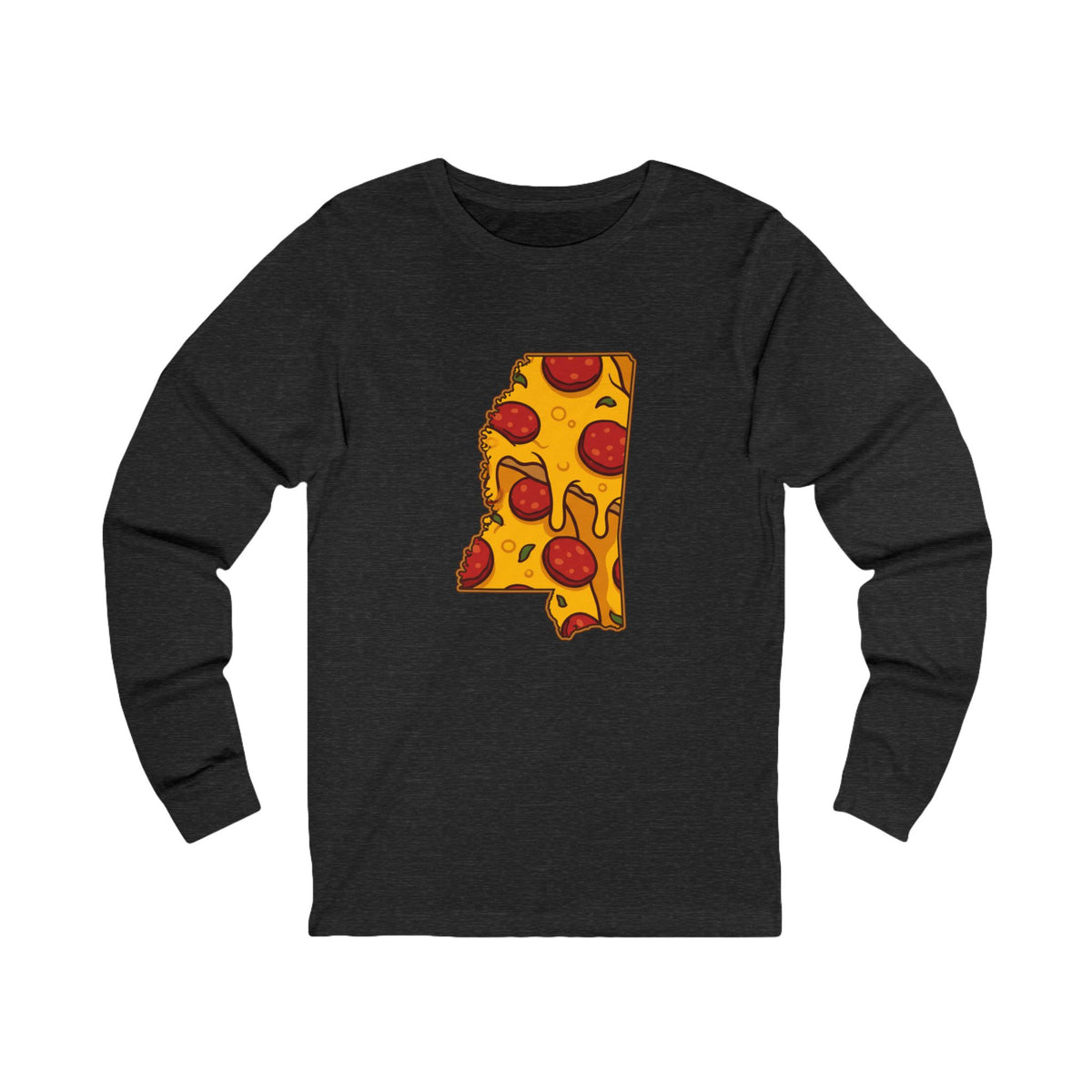 Mississippi Pizza Map Long Sleeve Tee