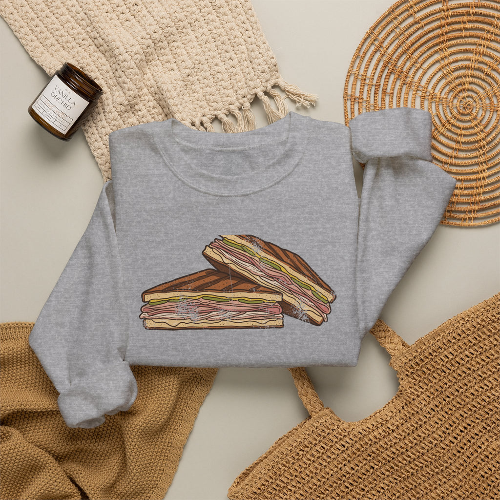 Tampa Cuban Sandwich Retro Food Illustration Crewneck Sweatshirt