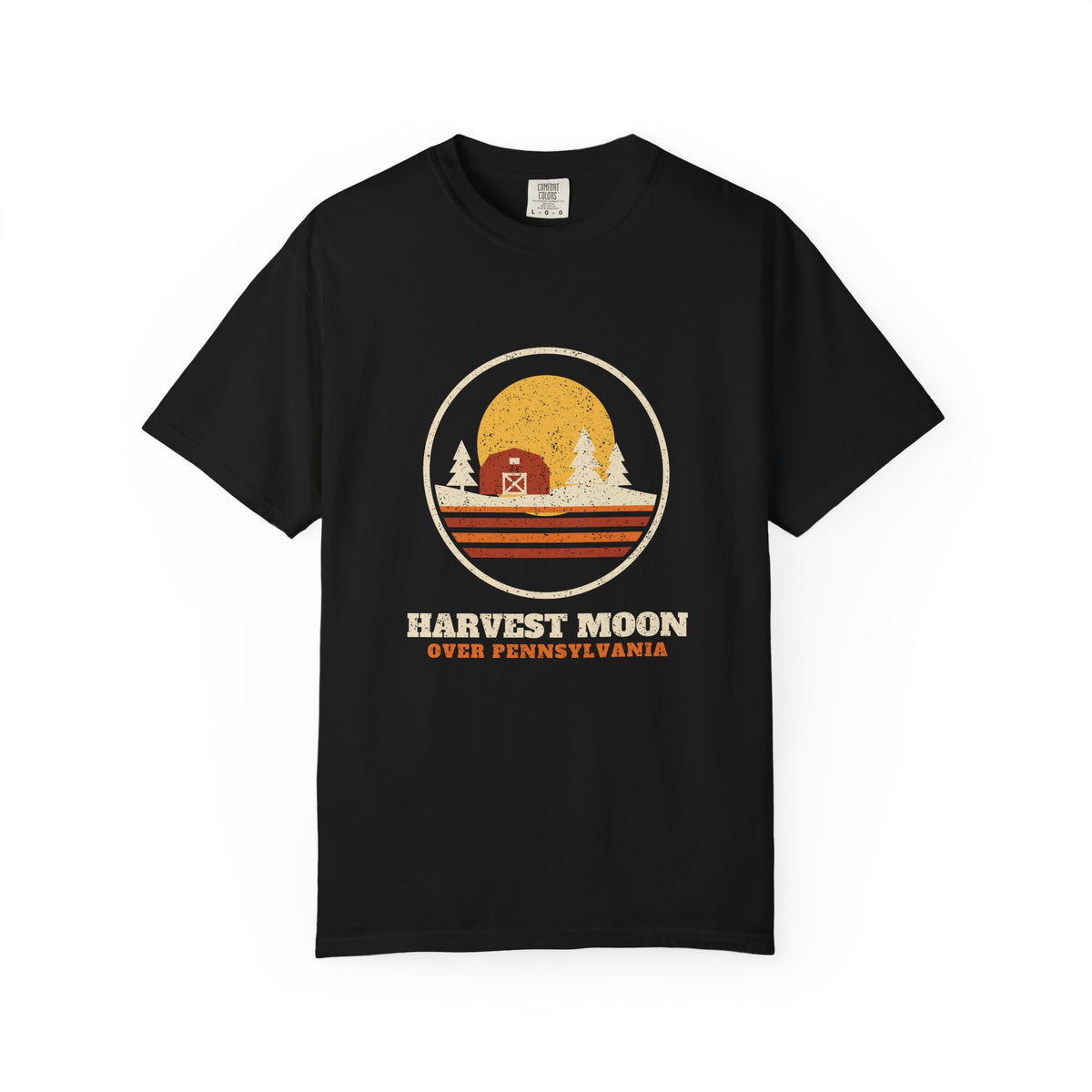 Harvest Moon Over Pennsylvania Retro Badge T-Shirt