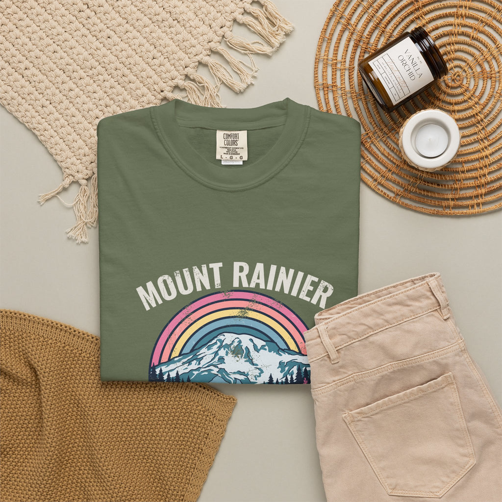 Mount Rainier National Park Wildflower Sunset T-Shirt