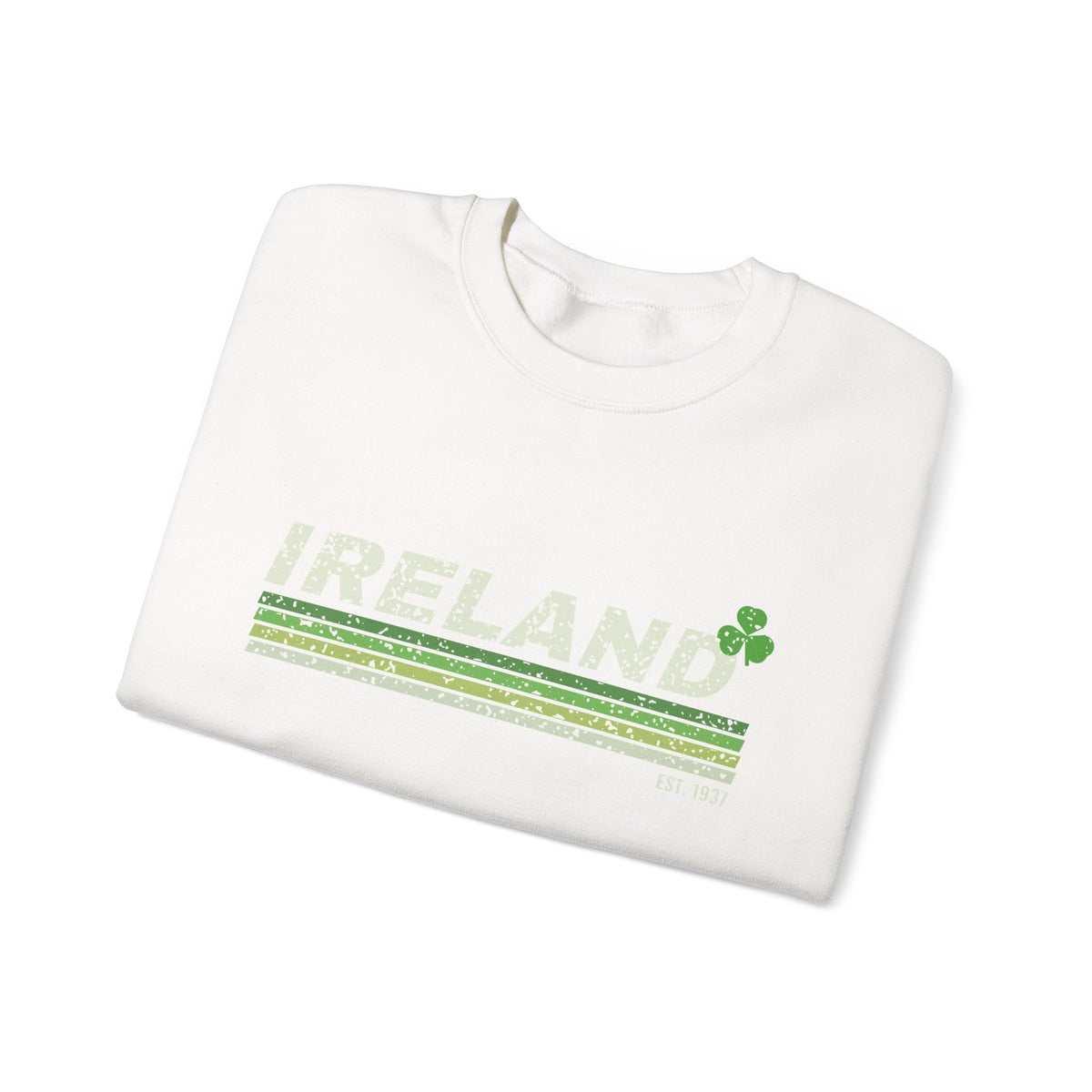 Ireland Est 1937 Retro Stripes Crewneck Sweatshirt