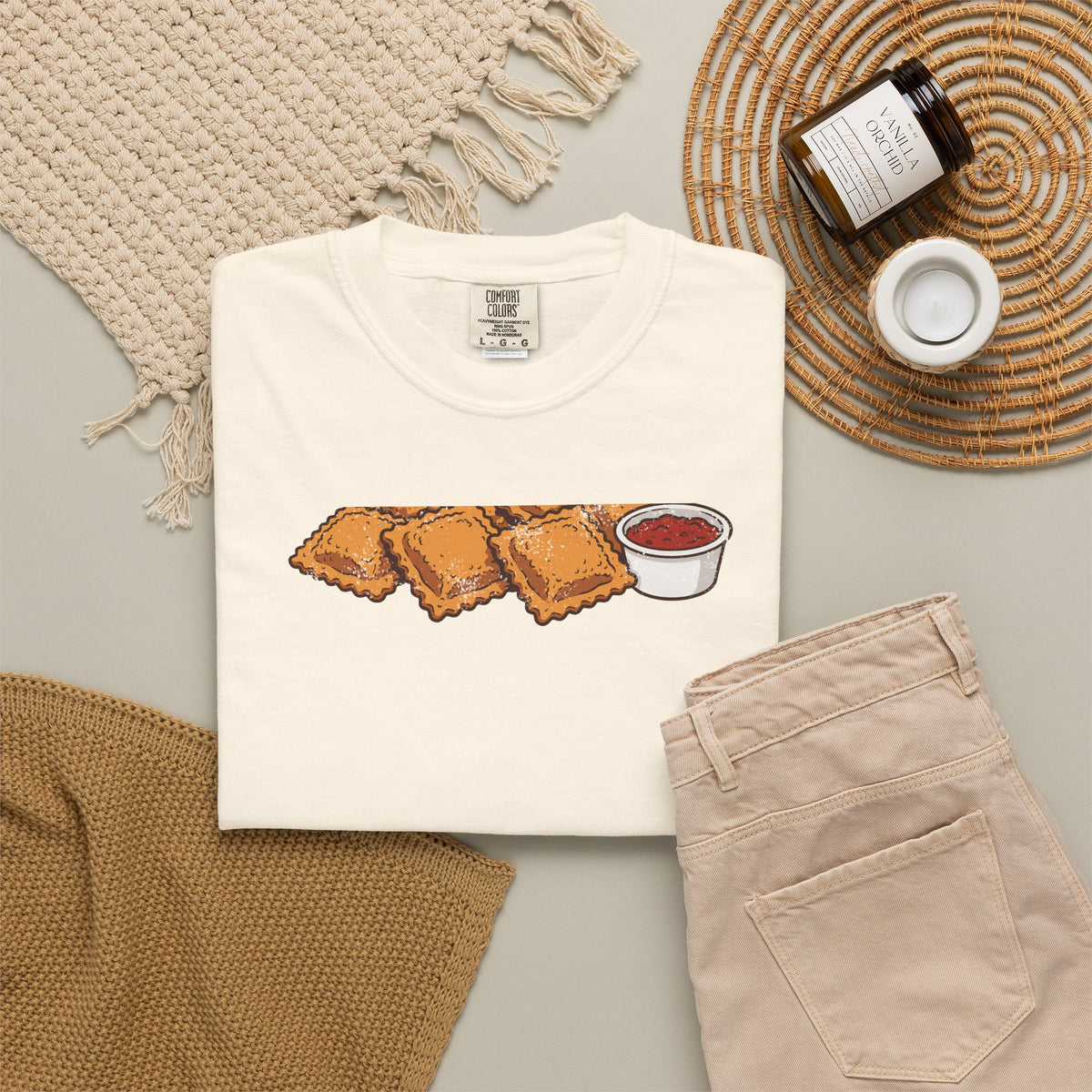 St Louis Toasted Ravioli Retro Food Illustration T-Shirt