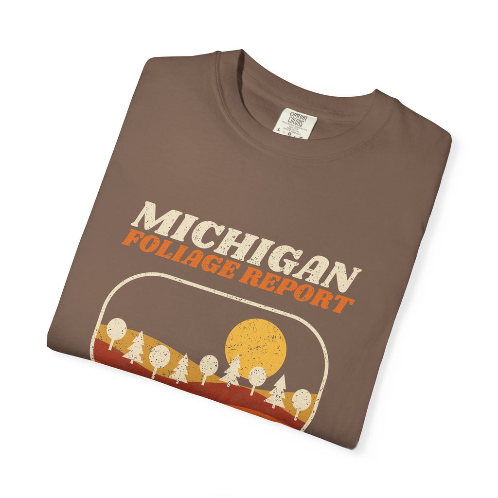 Michigan Foliage Report Retro Landscape T-Shirt