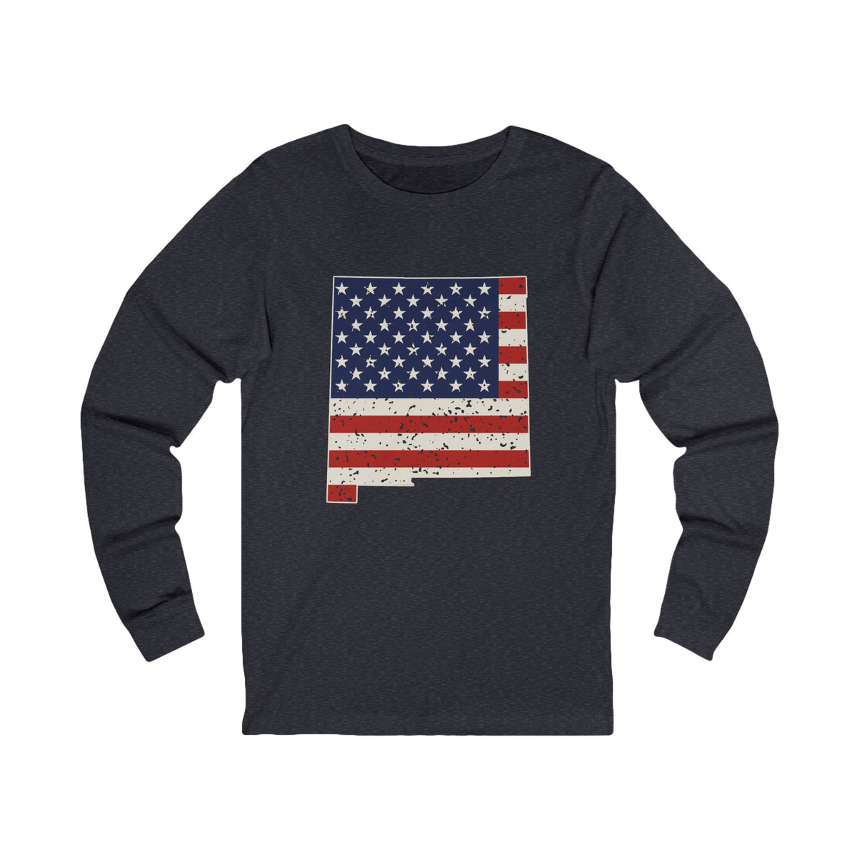 New Mexico American Flag Map Long Sleeve Tee