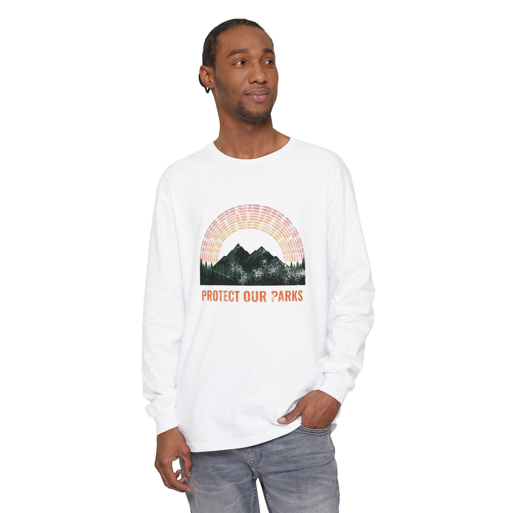 Protect Our Parks Retro Sunset Mountains Long Sleeve Tee