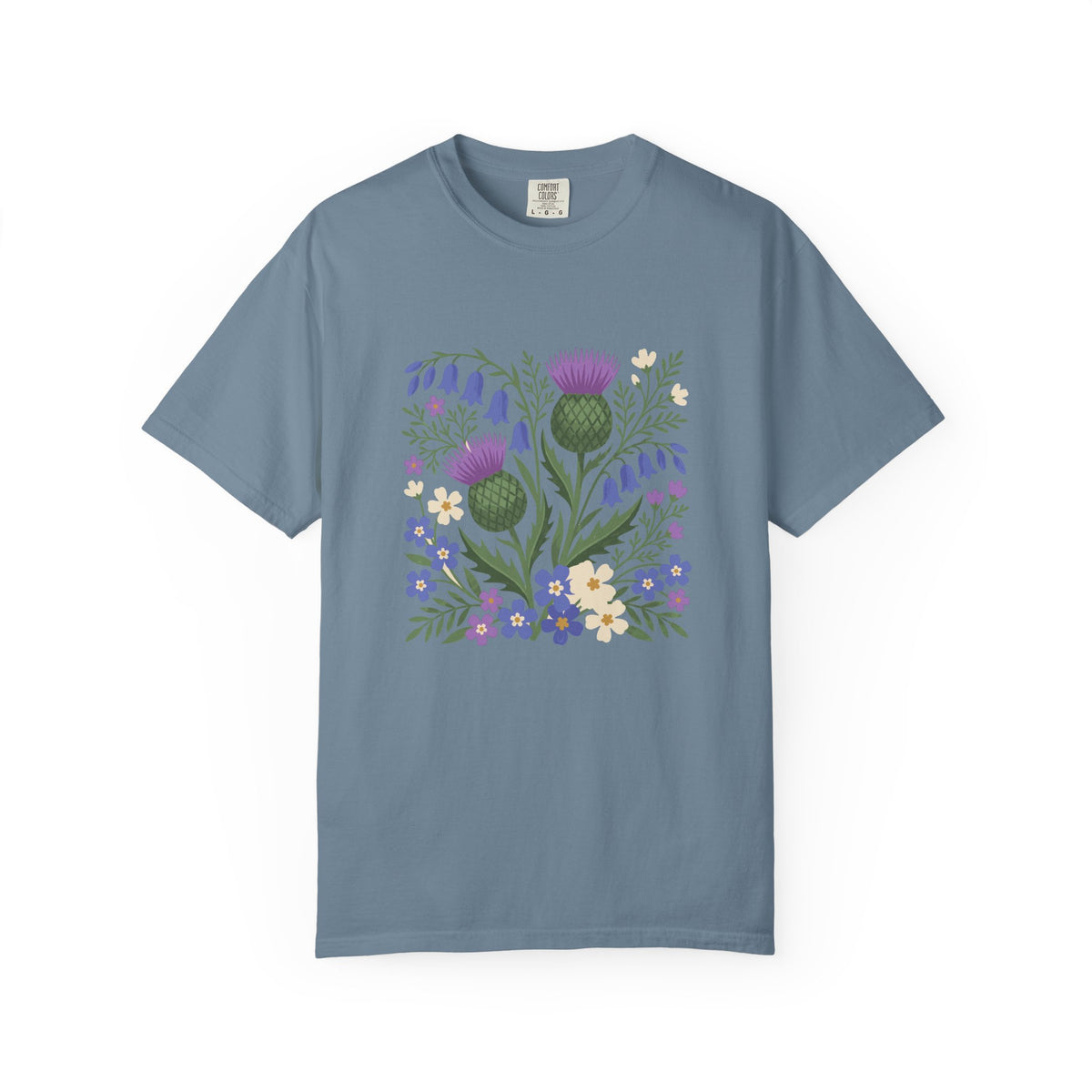 Scottish Thistle Floral Folk Art Bluebells T-Shirt