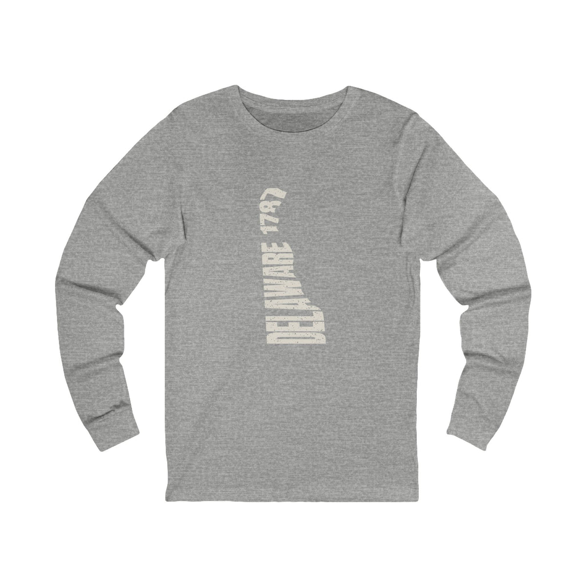 Delaware Vintage Letters Map Long Sleeve Tee