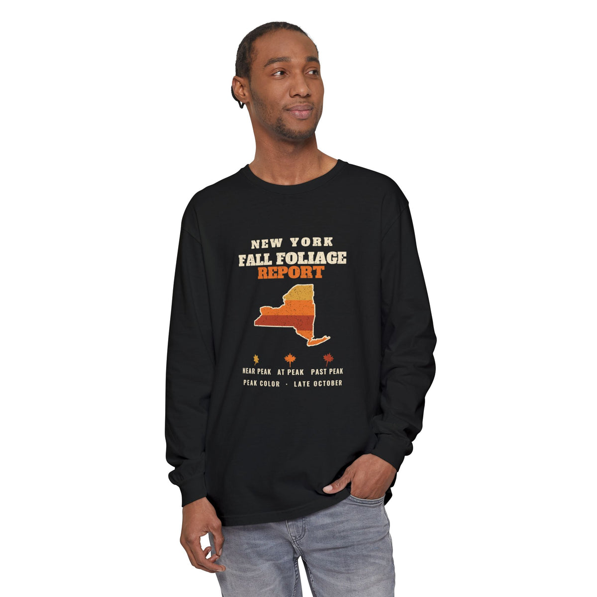New York Fall Foliage Report Map Long Sleeve Tee