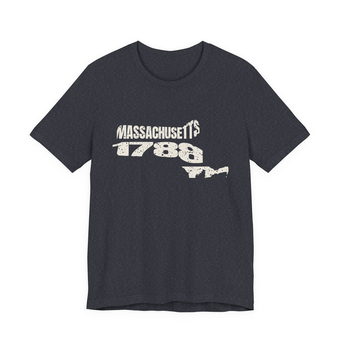 Massachusetts Vintage Letters Map T-Shirt