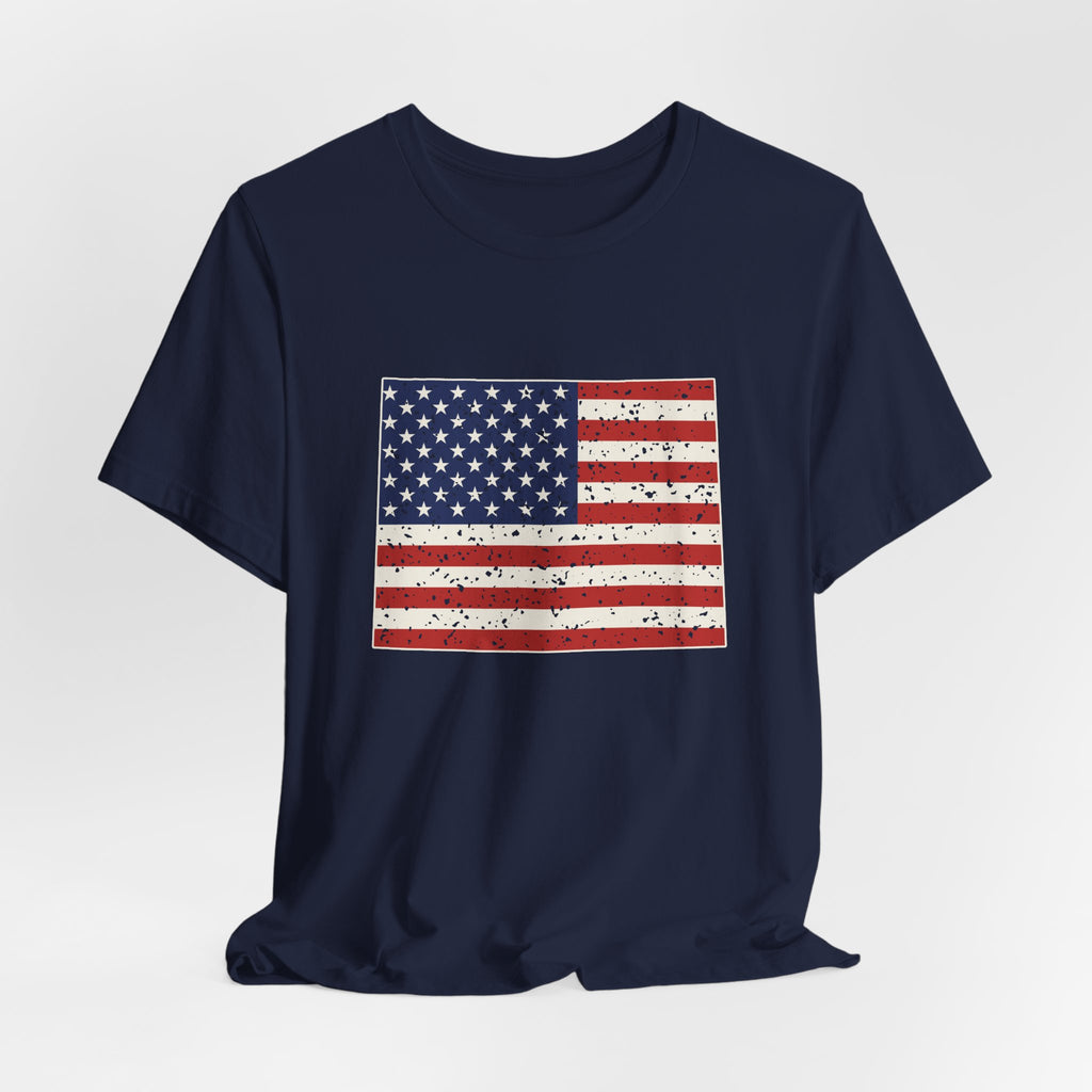 Wyoming American Flag Map T-Shirt