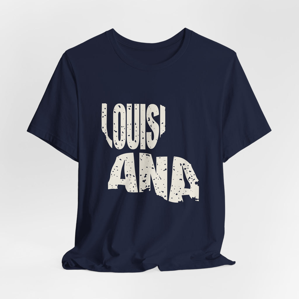 Louisiana Vintage Letters Map T-Shirt