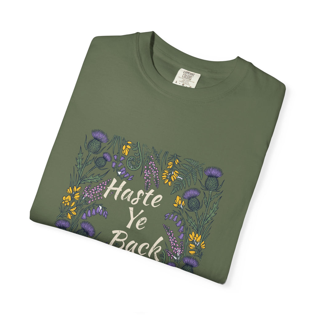 Haste Ye Back Scotland Thistle Wildflowers T-Shirt