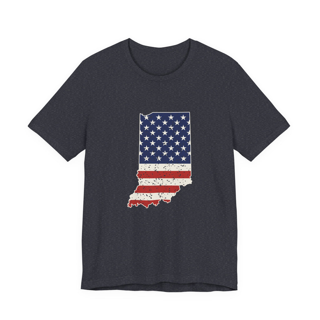 Indiana American Flag Map T-Shirt
