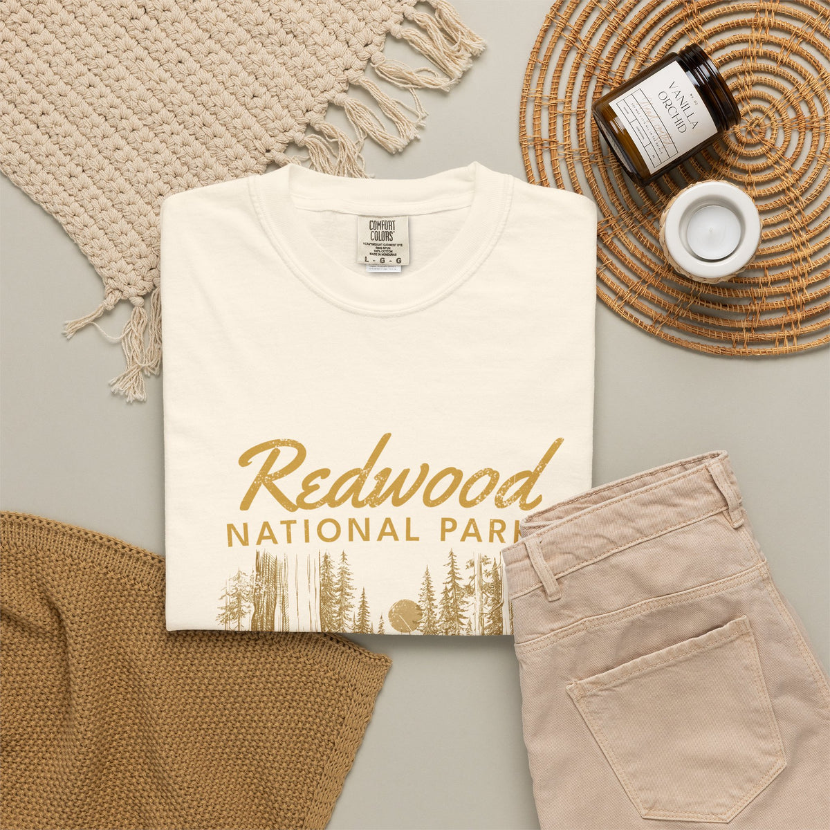 Redwood National Park Vintage Forest Sketch T-Shirt