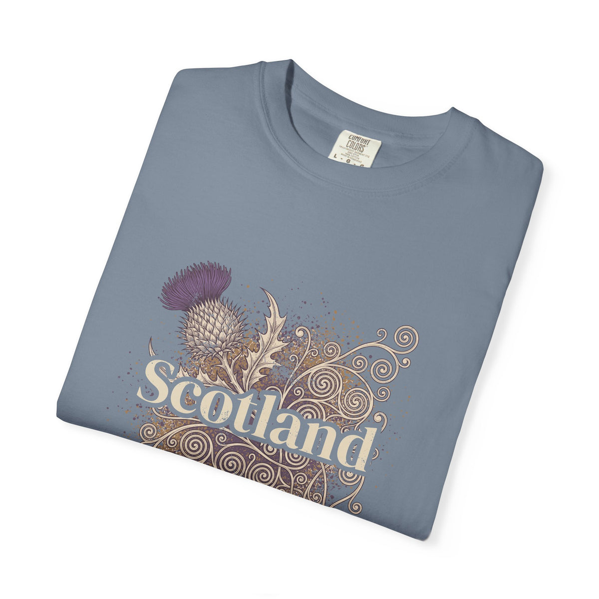 Scotland Thistle Celtic Scroll Paint Splatter T-Shirt