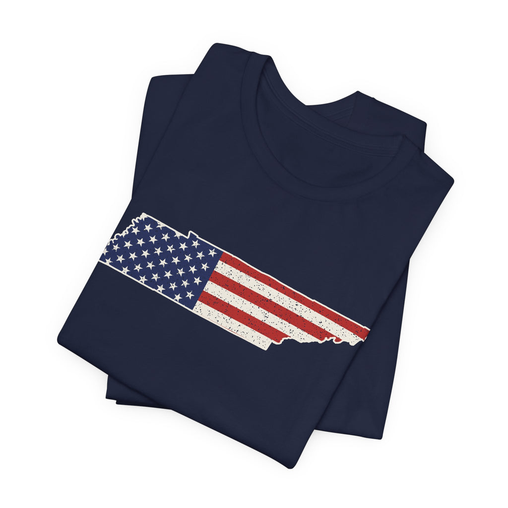 Tennessee American Flag Map T-Shirt