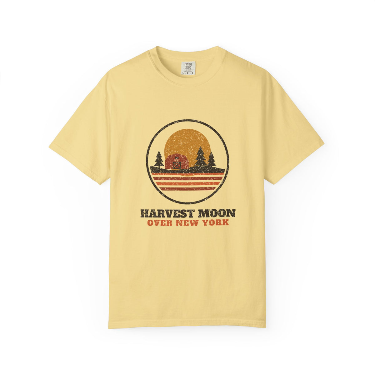 Harvest Moon Over New York Retro Badge T-Shirt