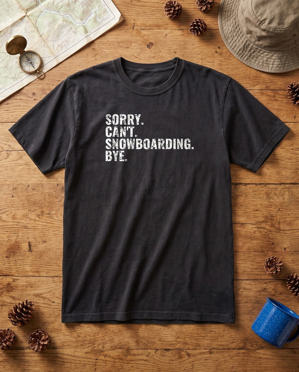 Sorry Can't Snowboarding Bye Funny Snowboarder T-Shirt (photo)