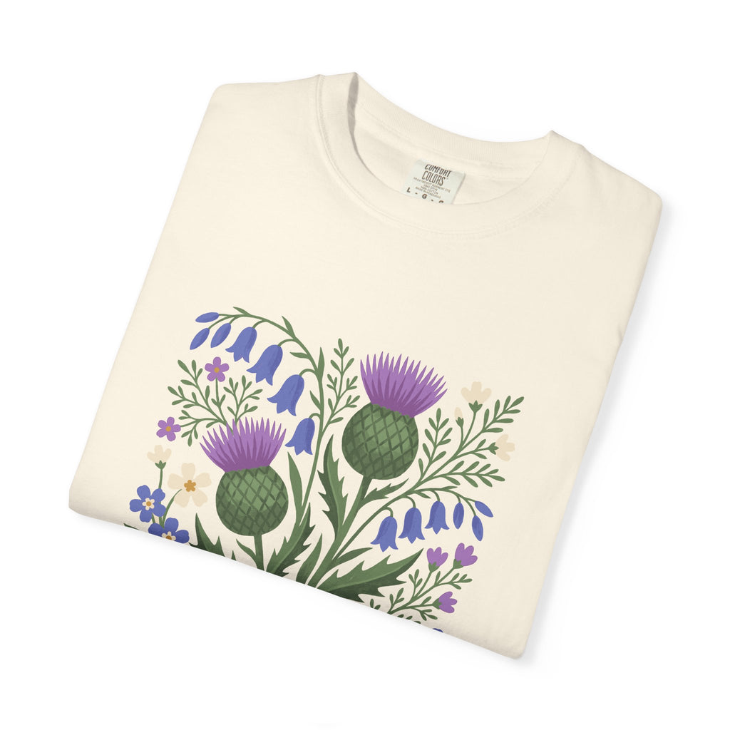 Scottish Thistle Floral Folk Art Bluebells T-Shirt