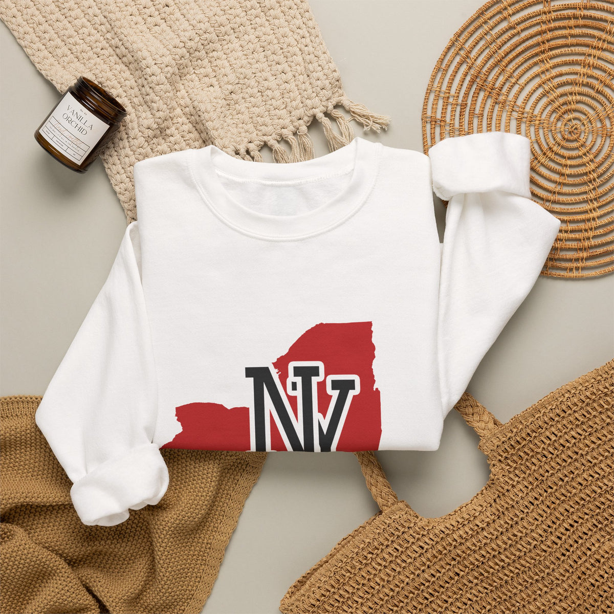 New York Varsity Monogram Map Crewneck Sweatshirt