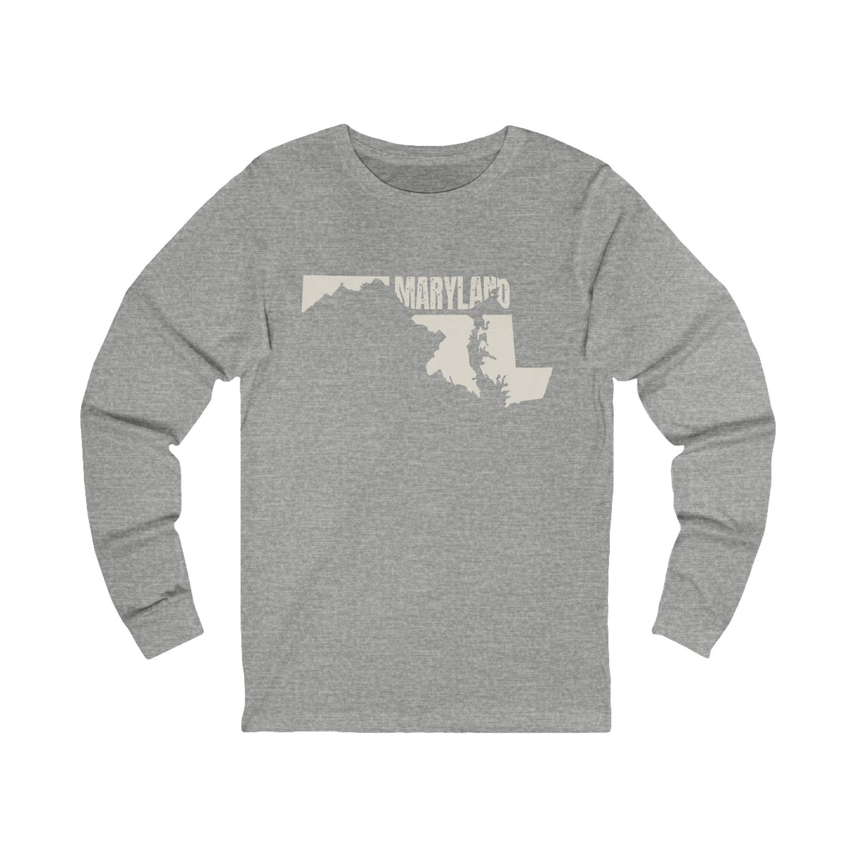 Maryland Vintage Letters Map Long Sleeve Tee