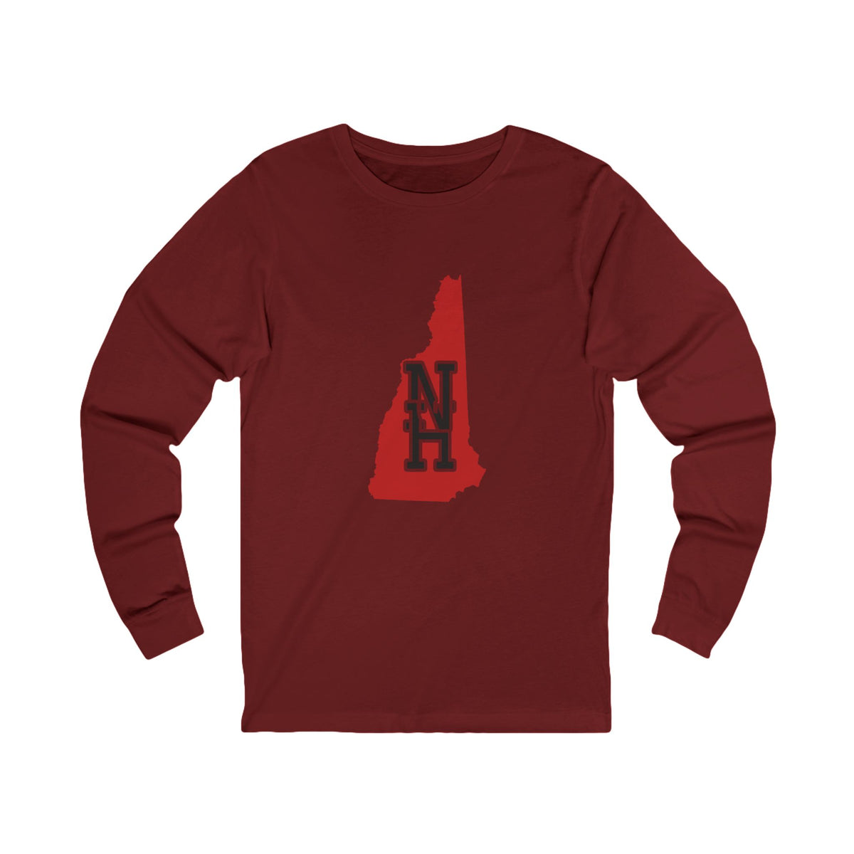 New Hampshire Varsity Monogram Map Long Sleeve Tee