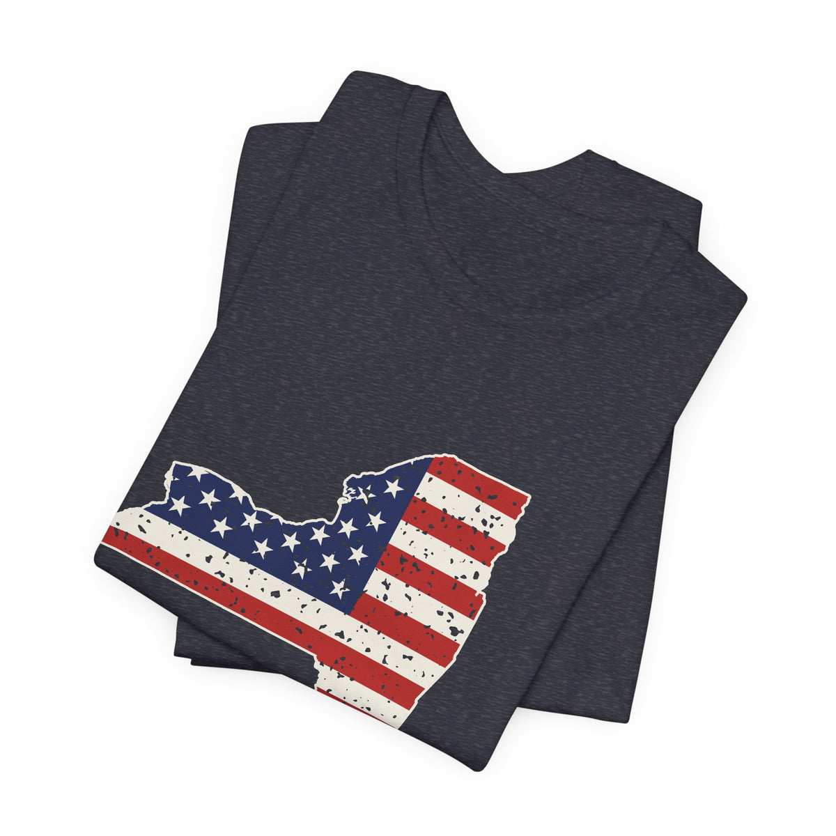 New York American Flag Map T-Shirt