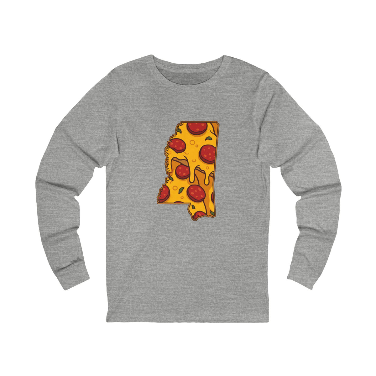 Mississippi Pizza Map Long Sleeve Tee