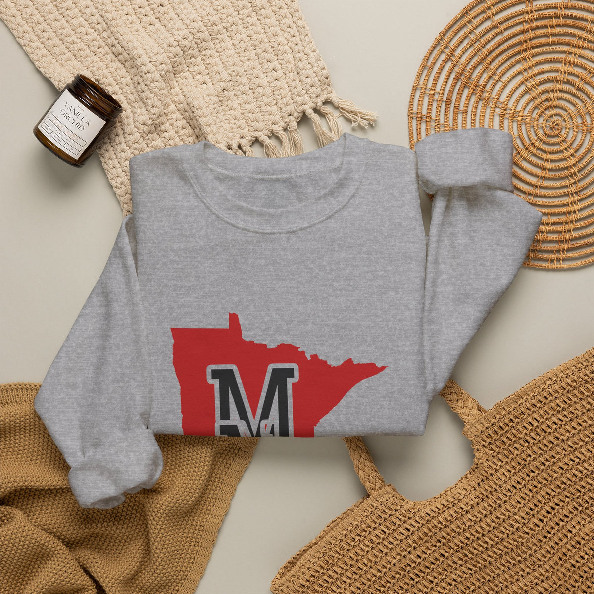 Minnesota Varsity Monogram Map Crewneck Sweatshirt