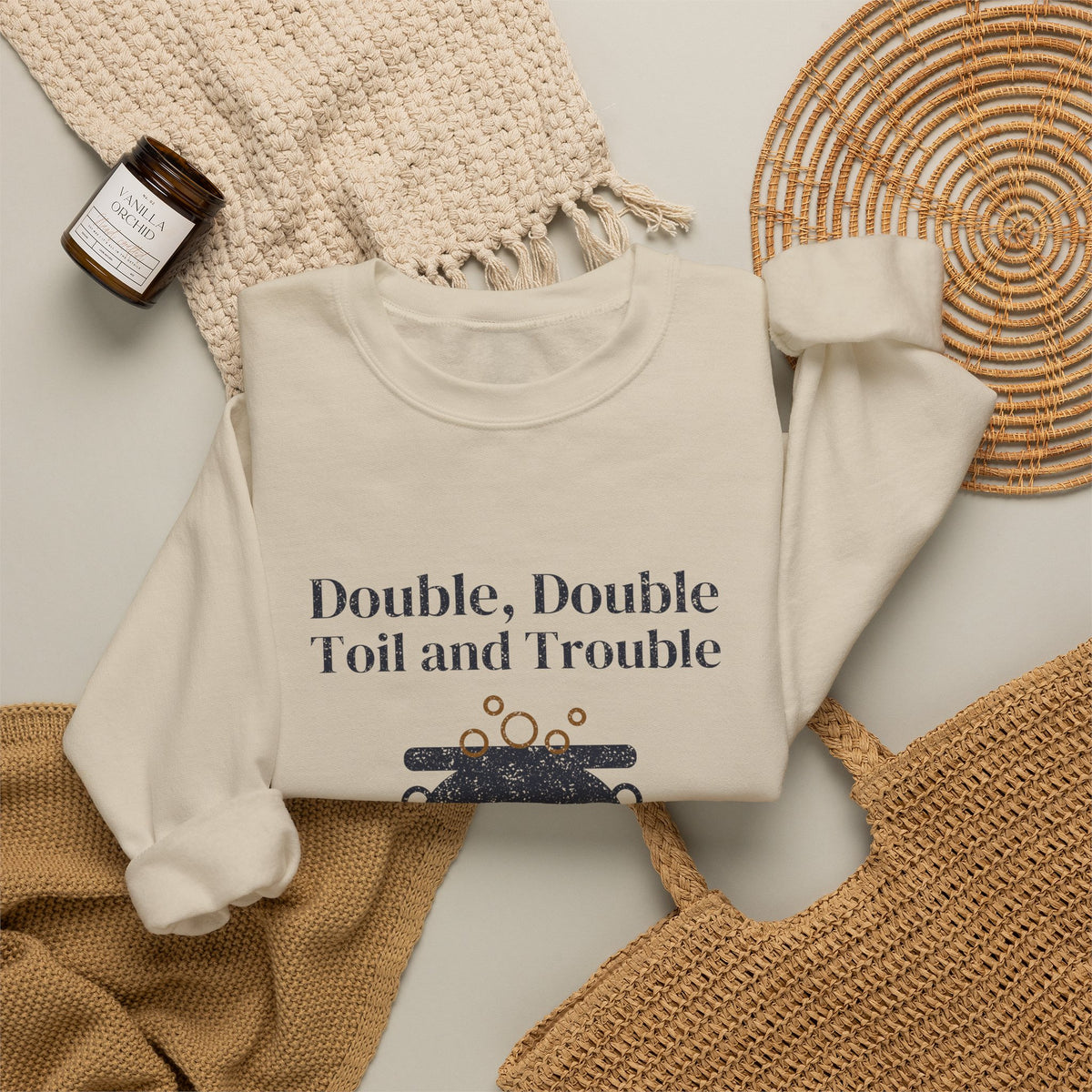 Double Double Toil and Trouble Cauldron Crewneck Sweatshirt