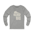 Wisconsin Vintage Letters Map Long Sleeve Tee